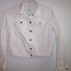 Stylus white denim jacket women's medium